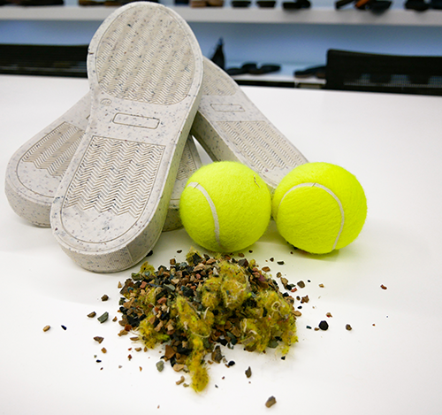 YES we have outsoles made from worn tennis balls!